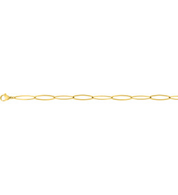 Le Collier femme acier doré jaune, mailles olives allongées, longueur 50 cm by Stauffer