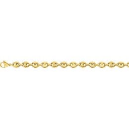 Le Collier homme acier doré jaune, mailles grain de café, largeur 7 mm, longueur 50 cm by Stauffer