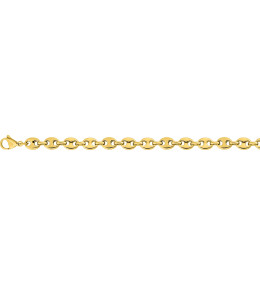 Le Collier homme acier doré jaune, mailles grain de café, largeur 7 mm, longueur 50 cm by Stauffer