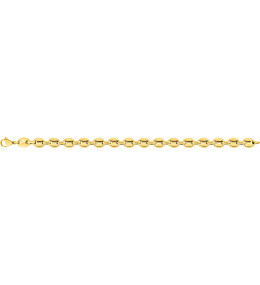 Le Bracelet homme acier doré jaune, mailles grain de café, largeur 8 mm, longueur 21 cm by Stauffer