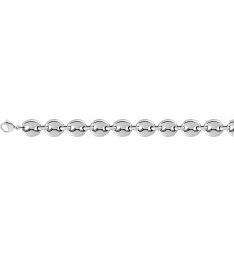 Le Collier homme acier, mailles grain de café, largeur 10 mm, longueur 55 cm by Stauffer