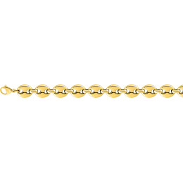 Le Collier homme acier doré jaune, mailles grain de café, largeur 10 mm, longueur 50 cm by Stauffer