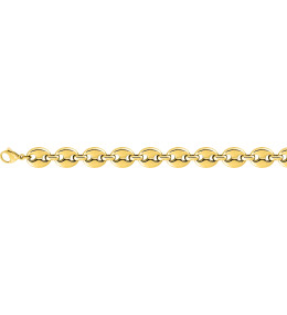 Le Collier homme acier doré jaune, mailles grain de café, largeur 10 mm, longueur 50 cm by Stauffer