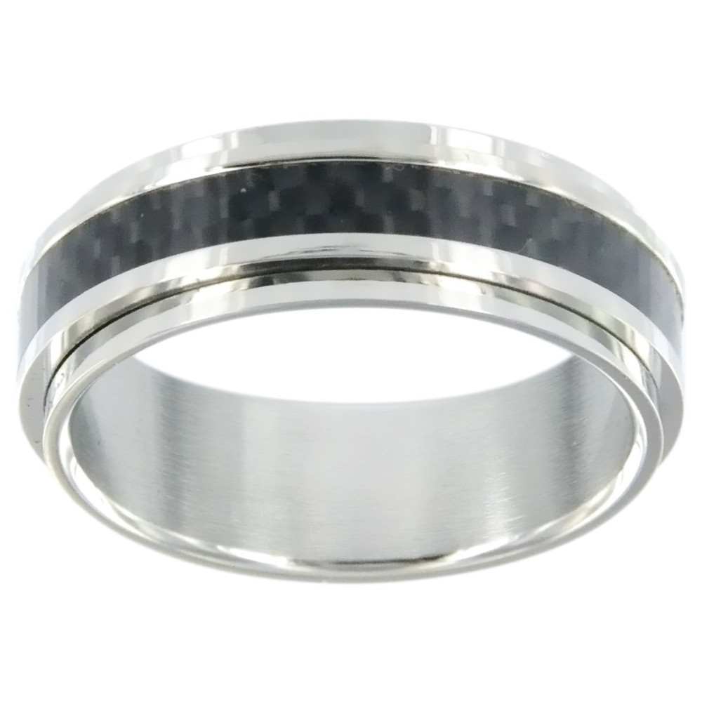 Bague Phebus Homme, acier et carbone Ref. 15-0124