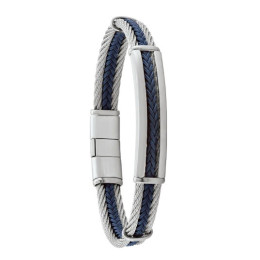 Le Bracelet Homme Jourdan Bijou, Ugo, Acier et cordelette, JH300005B
