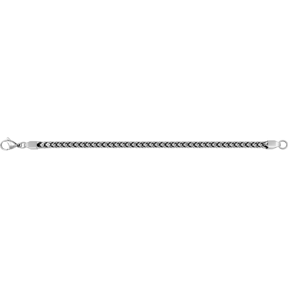 Bracelet homme acier, mailles rondes, by Stauffer