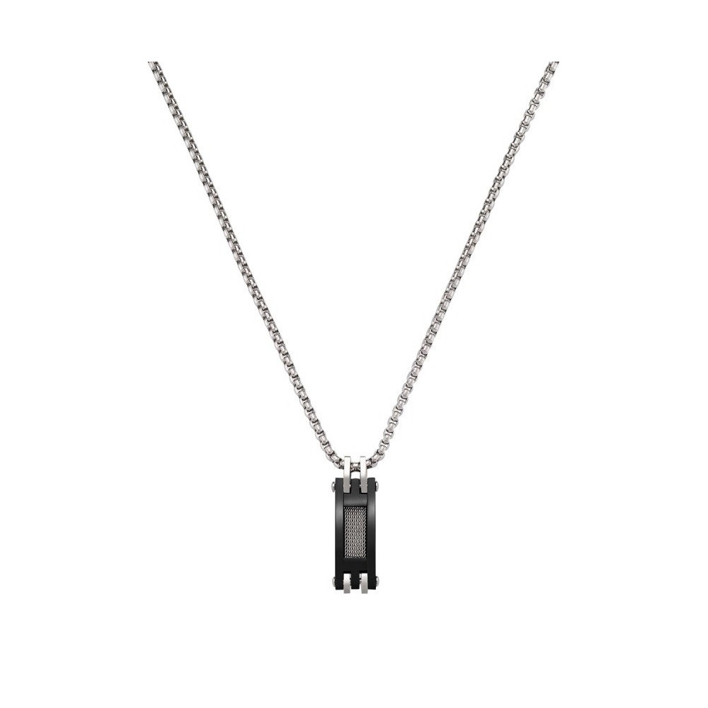 Le Collier Homme Jourdan Bijou, Zéphir, Acier bicolore noir, JH110052N