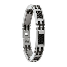 Le Bracelet Homme Jourdan Bijou, Australis, Acier bicolore noir, JH110046B