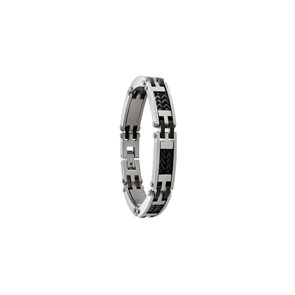 Le Bracelet Homme Jourdan Bijou, Australis, Acier bicolore noir, JH110046B