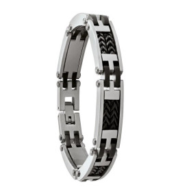 Le Bracelet Homme Jourdan Bijou, Australis, Acier bicolore noir, JH110046B