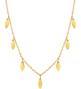 Le Collier femme acier doré jaune, chaîne forçat, avec pampilles, by Stauffer