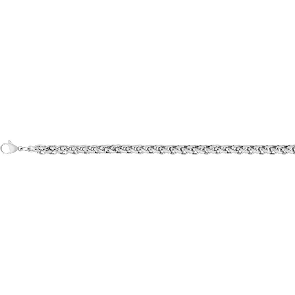 Le Collier femme acier, mailles palmier, largeur 6 mm by Stauffer.