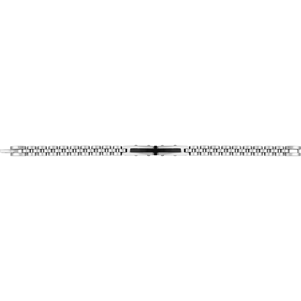 Le Bracelet homme acier 316L, avec plaque motif PVD noir, by Stauffer.
