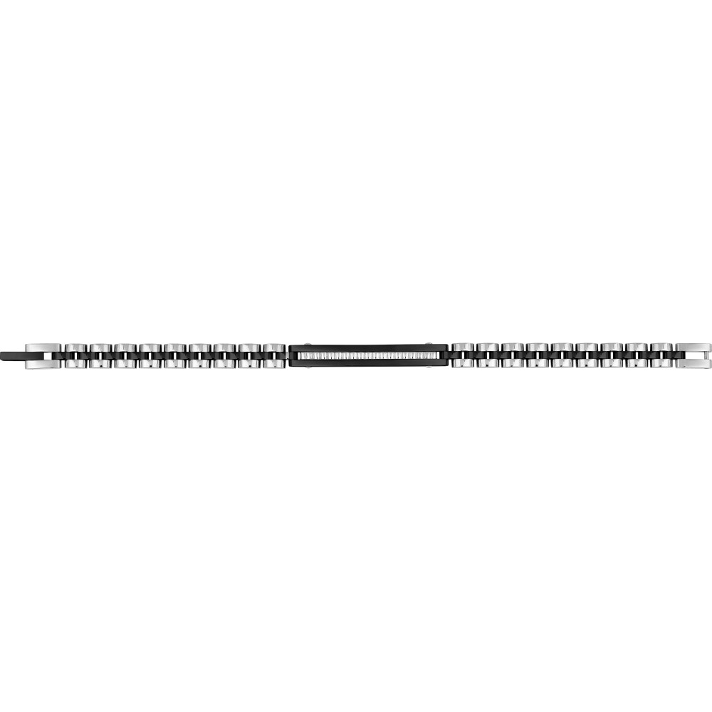 Le Bracelet homme acier 316L, avec plaque motif PVD noir, by Stauffer.