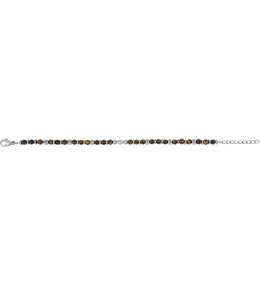 Le Bracelet pierres naturelles oeil de tigre, motif acier.