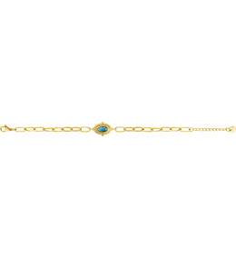 Le Bracelet femme acier doré jaune, chaîne forçat, turquoise, by Stauffer.