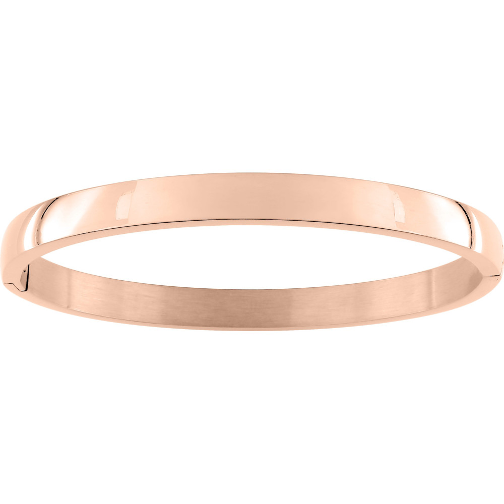 Le Bracelet rigide femme, acier PVD rose, by Stauffer.