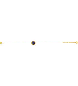 Le Bracelet femme acier doré jaune, chaîne forçat, lapis lazuli by Stauffer.