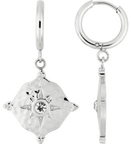 Les Boucles d'oreilles créoles femme, acier, avec motifs soleil by Stauffer