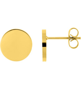 Les Boucles d'oreilles femme, acier doré jaune, forme ronde by Stauffer