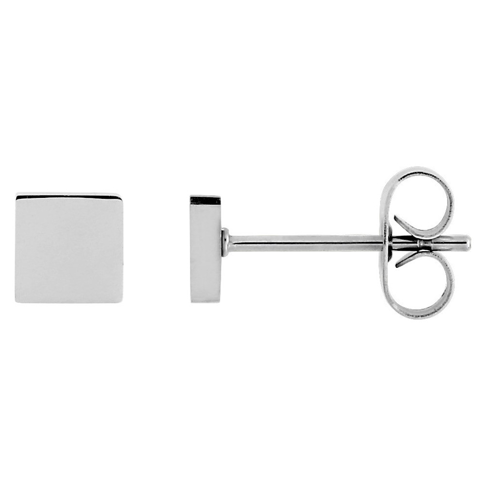 Les Boucles d'oreilles femme, acier, forme carré by Stauffer