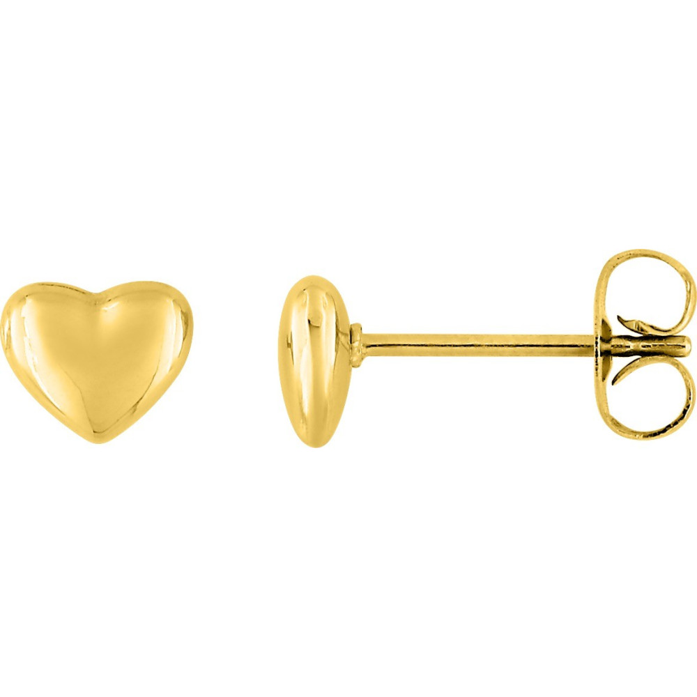Les Boucles d'oreilles femme, acier doré jaune, forme coeur by Stauffer
