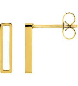 Les Boucles d'oreilles femme, acier doré jaune, forme rectangulaire by Stauffer