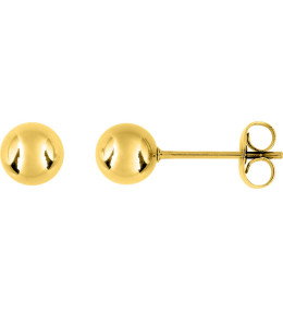 Les Boucles d'oreilles femme, acier doré jaune, forme boule de 6 mm by Stauffer