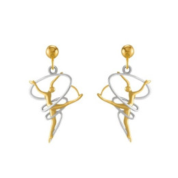 Les Boucles d'oreilles Jourdan Bijoux Noua, argent 925/1000 bicolore, AJF210079E