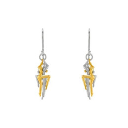Les Boucles d'oreilles Jourdan Bijoux Tango, argent 925/1000 bicolore, AJF170163E