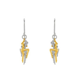 Les Boucles d'oreilles Jourdan Bijoux Tango, argent 925/1000 bicolore, AJF170163E