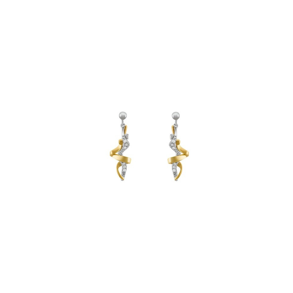 Les Boucles d'oreilles Jourdan Bijoux Tango, argent 925/1000 bicolore, AJF170154E