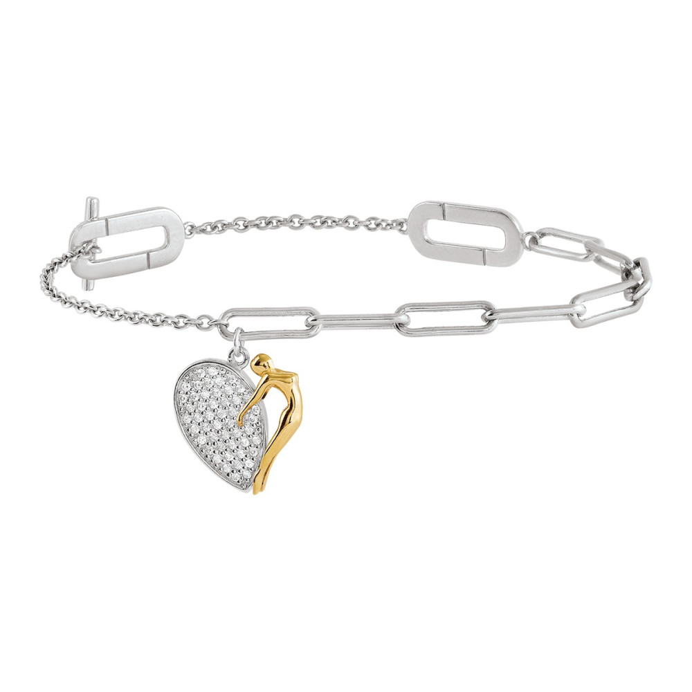 Le Bracelet Femme Chiara, Jourdan Bijoux, argent 925/1000 bicolore, AJF170086B