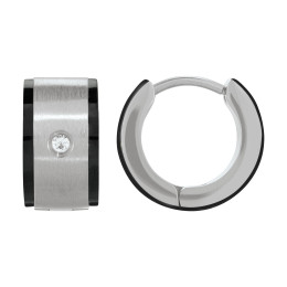 Boucles d'oreilles Jourdan Bijoux Ios, Acier Bicolore, Oxyde De Zirconium JH140006E