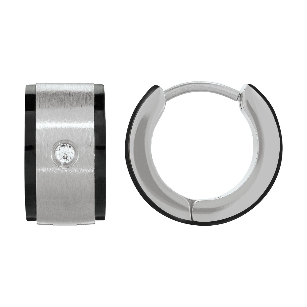 Boucles d'oreilles Jourdan Bijoux Ios, Acier Bicolore, Oxyde De Zirconium JH140006E