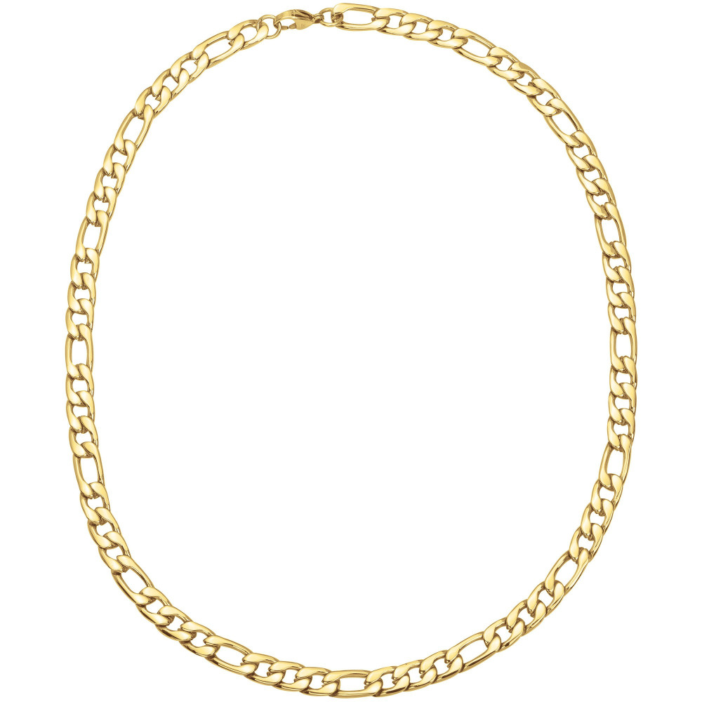 Collier acier PVD jaune, mailles alternées 1+3 Phebus Legend Ref. 75-0253