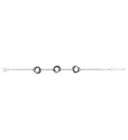 Bracelet acier et céramique noire, 3 motifs CERANITY STEEL 903-040.N