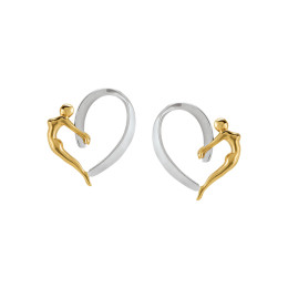 Boucles d'oreilles Jourdan Bijoux Nina, argent 925/1000 Bicolore AJF170003E