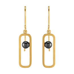 Boucles d'oreilles Jourdan Bijoux Ariane, argent 925/1000 Doré et Hématite AJF170019E