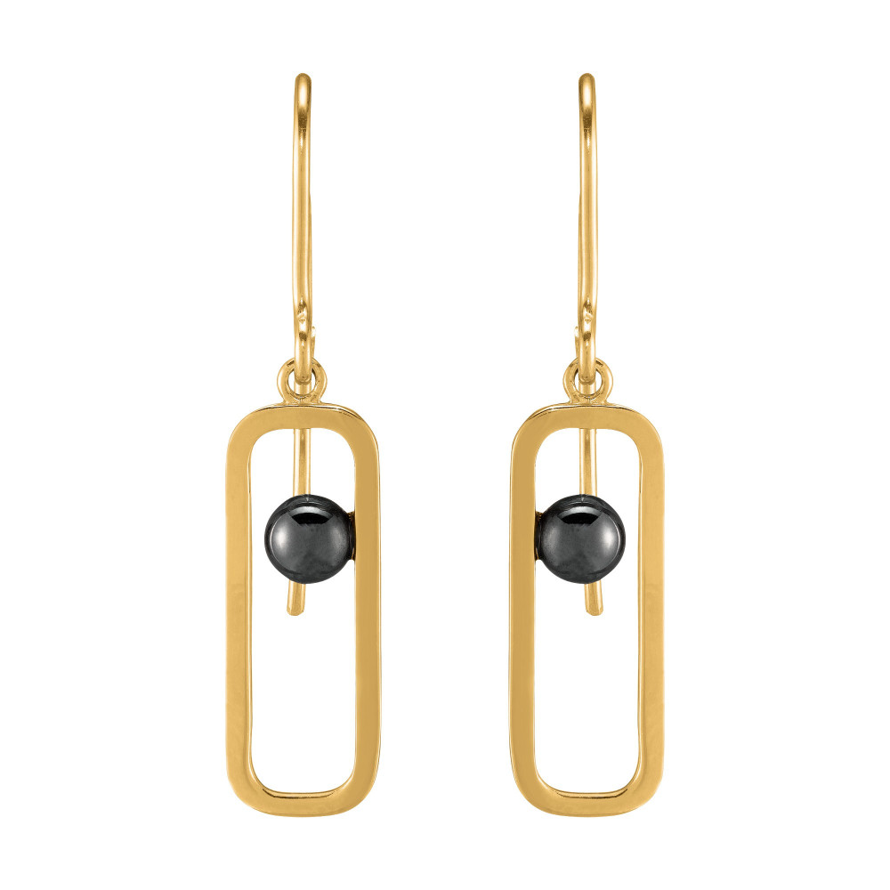 Boucles d'oreilles Jourdan Bijoux Ariane, argent 925/1000 Doré et Hématite AJF170019E