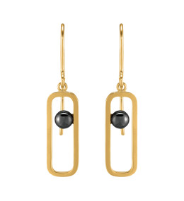Boucles d'oreilles Jourdan Bijoux Ariane, argent 925/1000 Doré et Hématite AJF170019E
