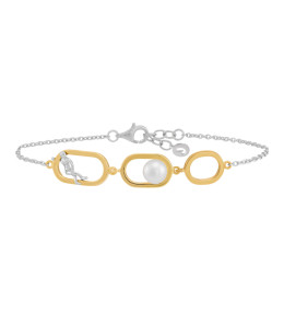 Bracelet Jourdan Bijoux Kesia, argent 925/1000 Bicolore et Perle Blanche AJF170091B