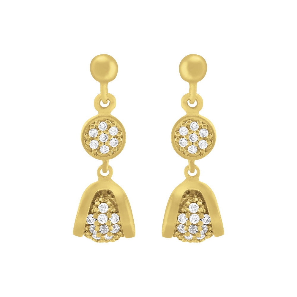 Boucles d'oreilles Jourdan Bijoux Athéna, argent 925/1000 Doré et Oxyde De Zirconium AJF170113E