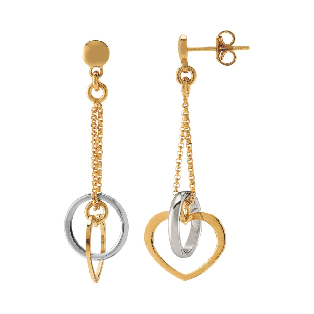 Boucles d'oreilles Jourdan Bijoux Valentine, argent 925/1000 Bicolore AJF210003E