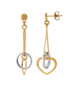 Boucles d'oreilles Jourdan Bijoux Valentine, argent 925/1000 Bicolore AJF210003E
