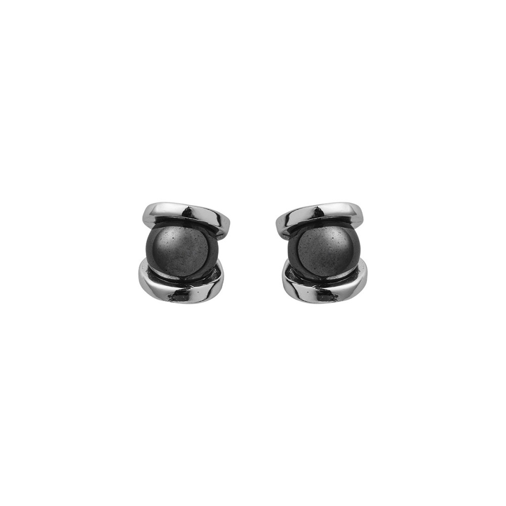 Boucles d'oreilles Jourdan Bijoux Atlas, argent 925/1000 et Hématite AJS 085 HE
