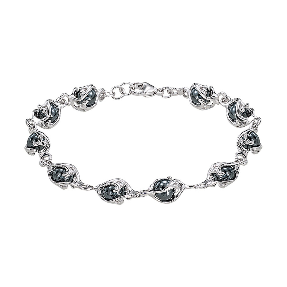 Bracelet Jourdan Bijoux Telesto, argent 925/1000 et Hématite AJS 181 HE