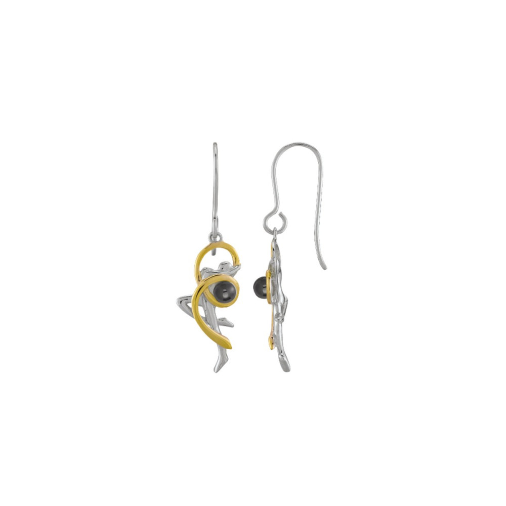 Boucles d'oreilles Jourdan Bijoux Volute, argent 925/1000 et Hématite AMK 051