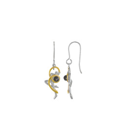 Boucles d'oreilles Jourdan Bijoux Volute, argent 925/1000 et Hématite AMK 051