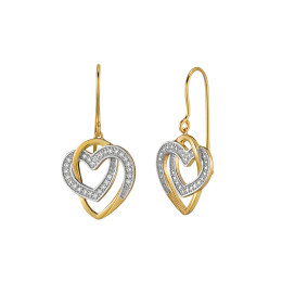 Boucles d'oreilles Jourdan Bijoux Roxane, argent 925/1000 Bicolore et Oxyde De Zirconium AMK 056